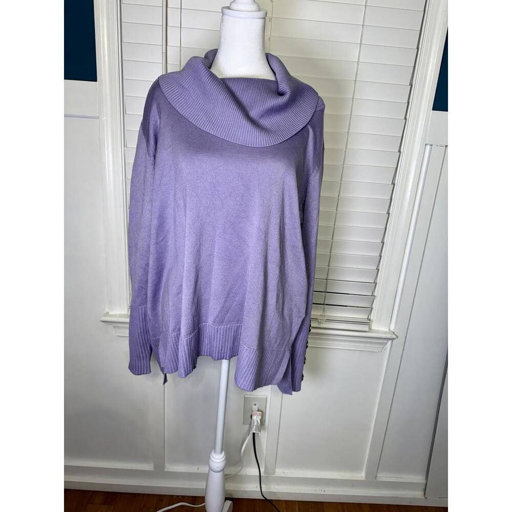 Melissa Paige Lavender Cowl Neck Sweater 2X